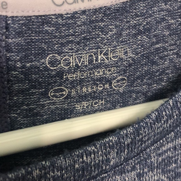 CK PERFORMANCE Blue HEATHER Soft KNOT TOP euc - Picture 3 of 5